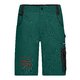 Shorts unisexe en tissu vert avec poches.