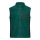 Gilet en polaire vert avec fermeture éclair intégrale et poches latérales.