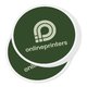 Autocollants en papier vert de forme libre, auto-adhsifs.